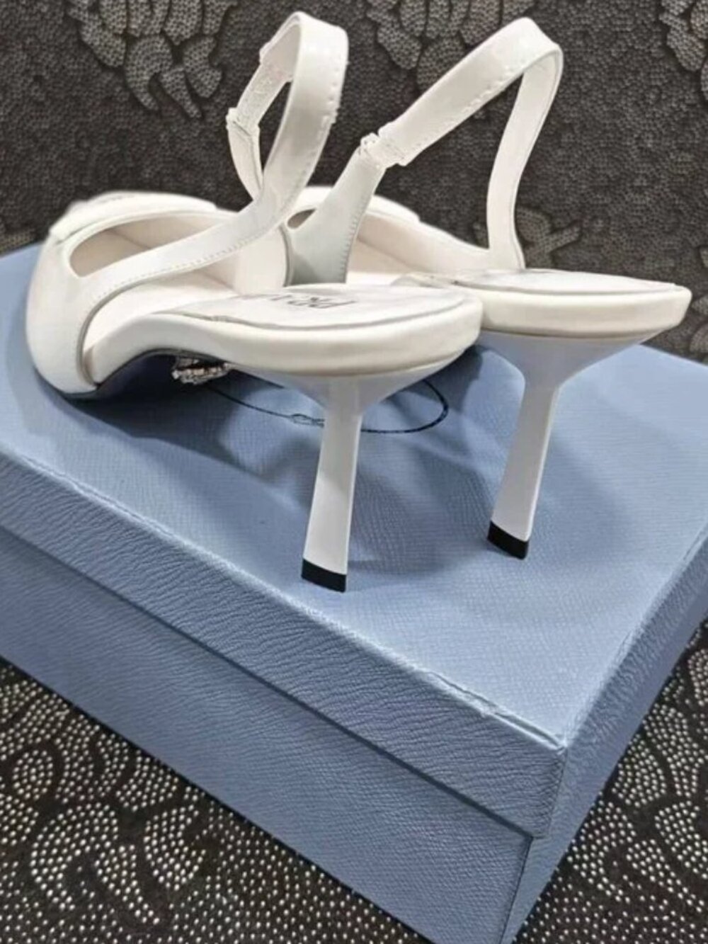 Prada White Slingback Heels - Picture 3 of 5